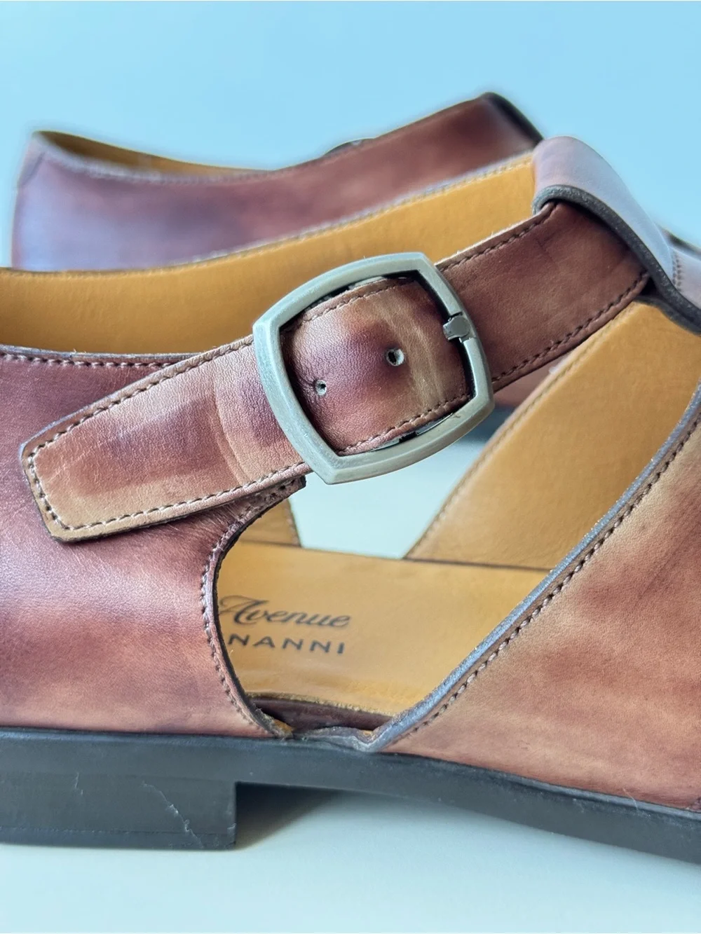 Magnanni for Saks Fifth Avenue Men's Leather Fisherman Sandals Sz 9M